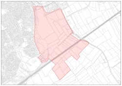 Tir i’r De o Barc Busnes Llaneirwg: Llyn yr Hendre